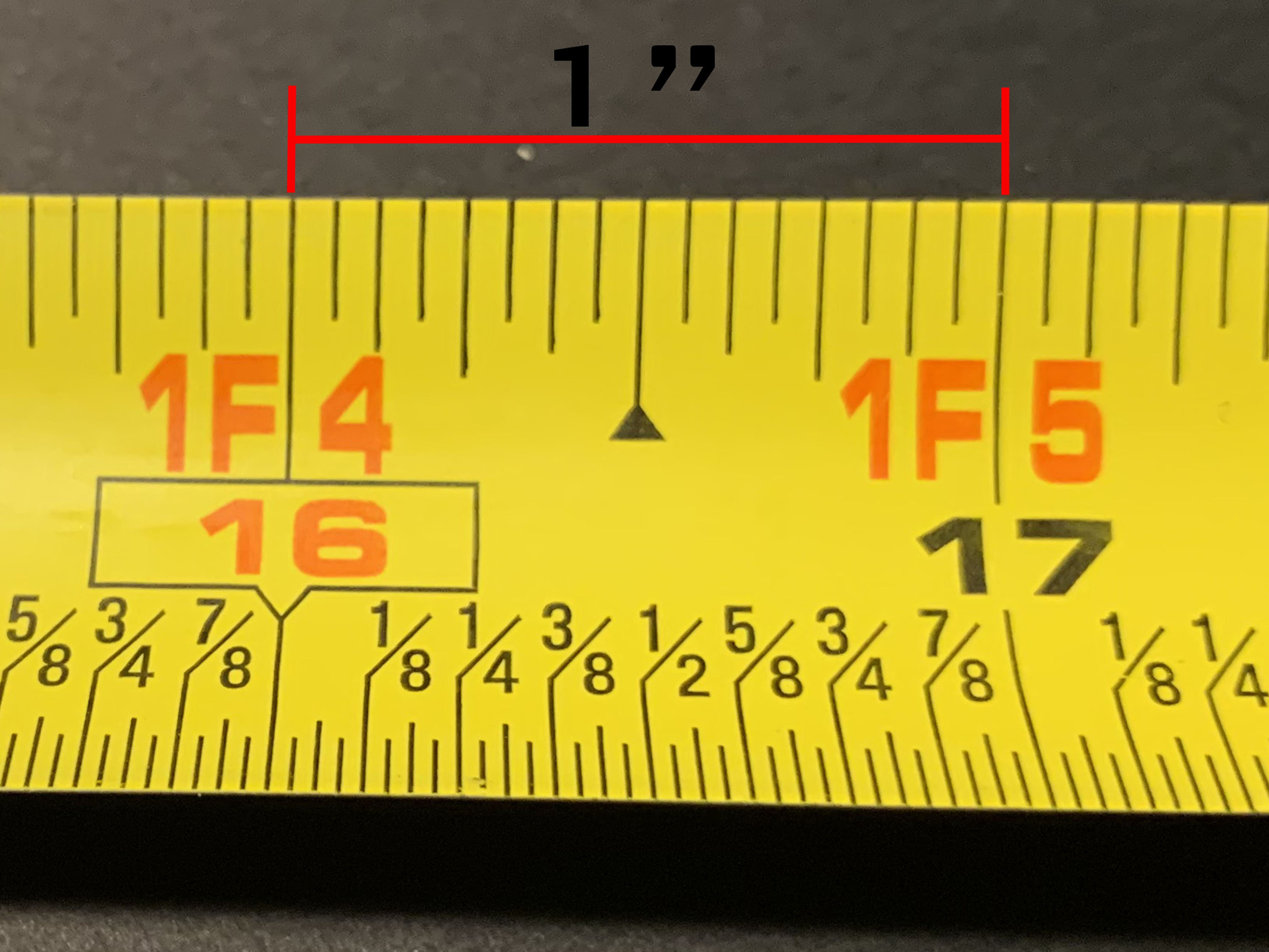 2.37 inches on a measurement tape